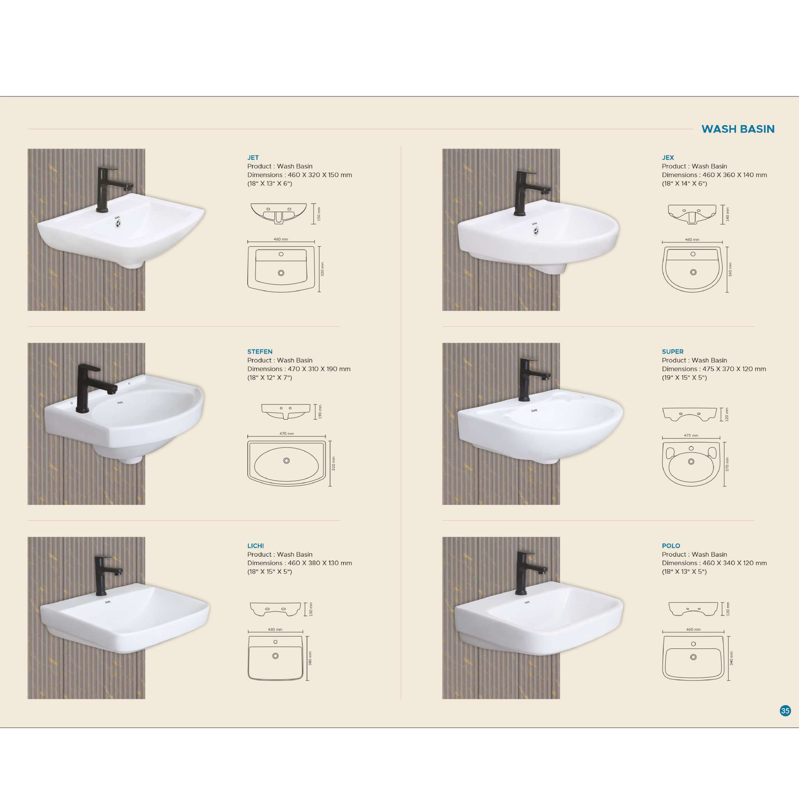 WASH BASIN WITH PEDESTAL - 004