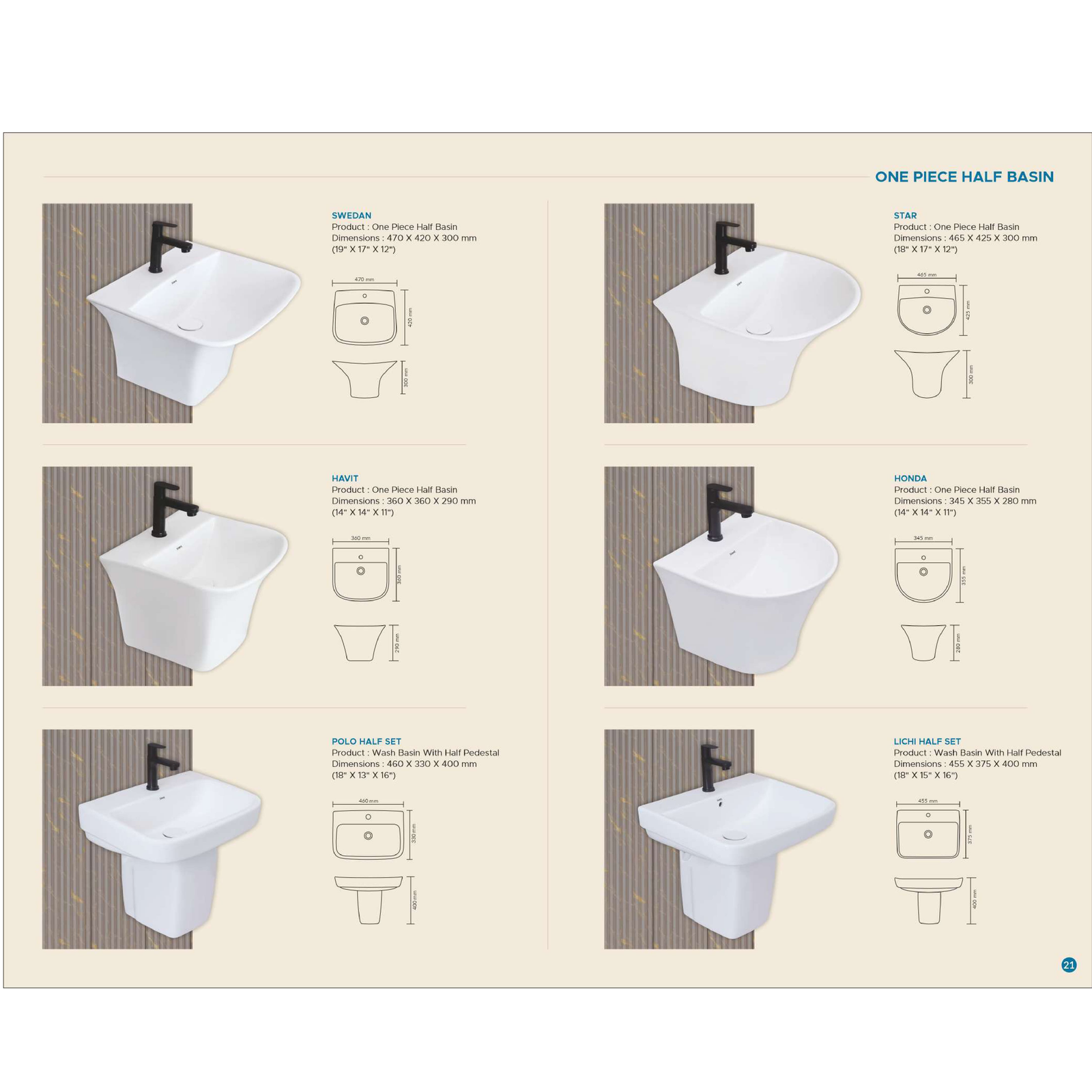 ONE PIECE HALF BASIN - 001
